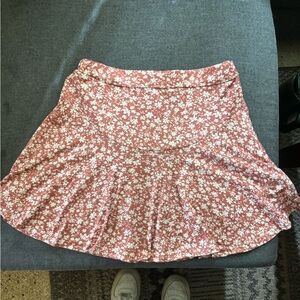 SHEIN Pink Floral Skater Skirt